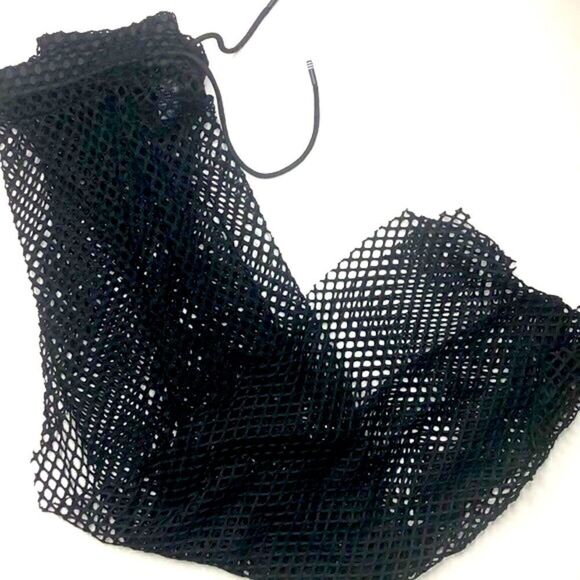 Buzz Black Fishnet Drawstring Pants, Beach Coverup - Picture 1 of 6